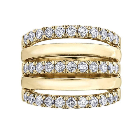 10K Yellow Gold 1.50tdw 33 Diamond Right Hand Ring