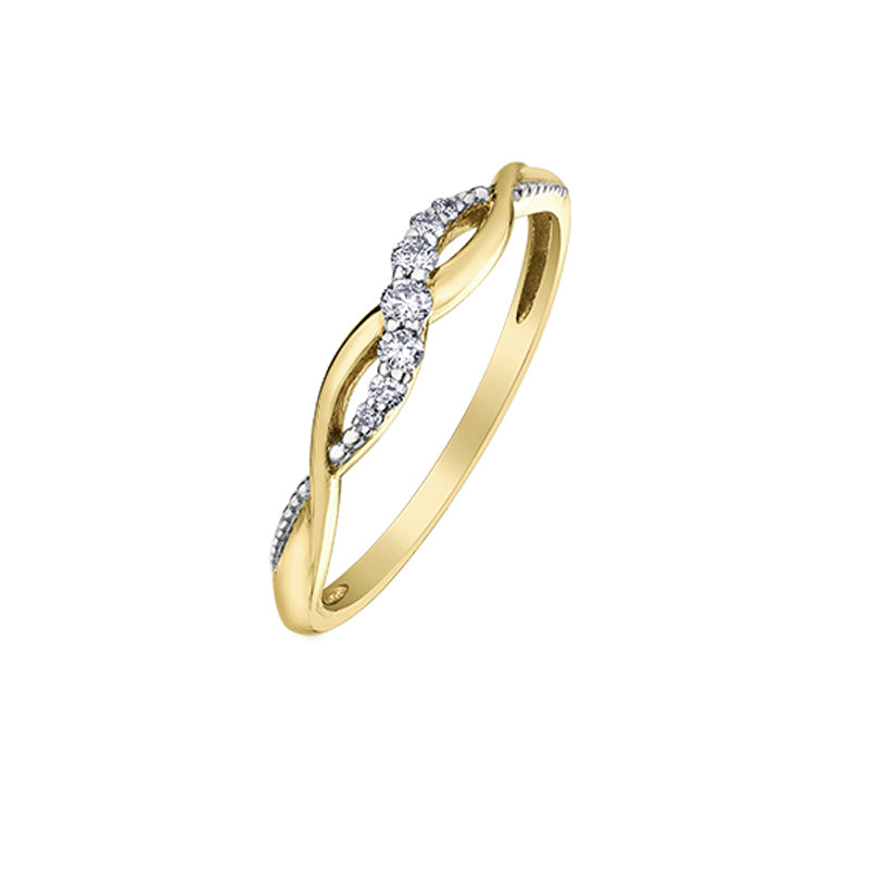 10K Yellow 0.10TDW Diamond Infinity Band