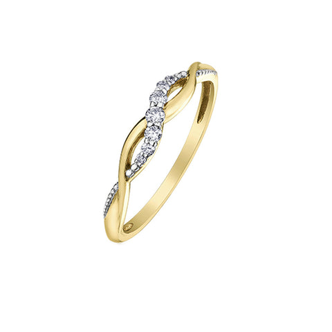 10K Yellow 0.10TDW Diamond Infinity Band