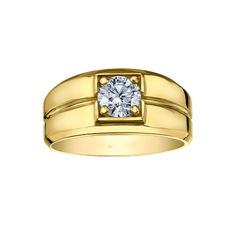 1.04ct Lab Grown Diamond Men’s Solitaire Ring in 14K Yellow Gold