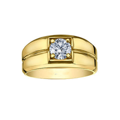 1.04ct Lab Grown Diamond Men's Solitaire Ring in 14K Yellow Gold