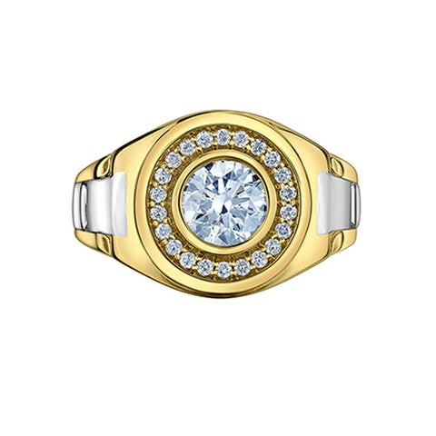 1.75TDW Lab Grown Diamond Ring in 14K Yellow and White Gold