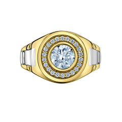 1.75TDW Lab Grown Diamond Ring in 14K Yellow and White Gold