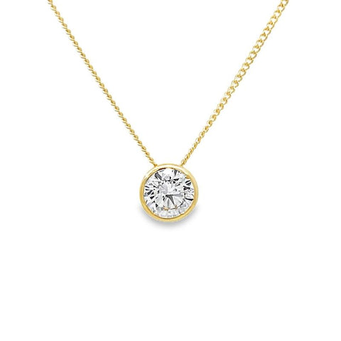 10K Yellow Gold 0.70CT Lab Diamond Solitaire Pendant