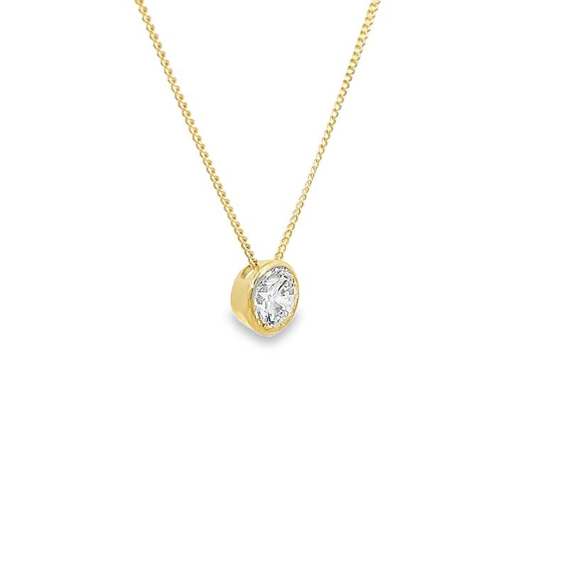 10K Yellow Gold 0.70CT Lab Diamond Solitaire Pendant