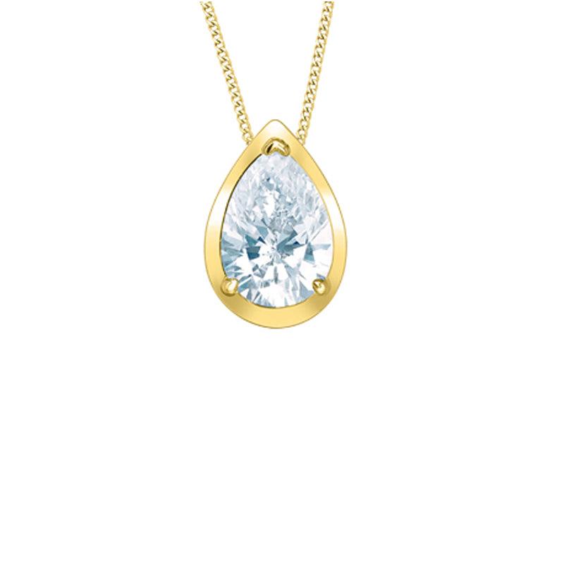 10K Yellow Gold 0.50CT Lab Grown Diamond Pear Shape Pendant