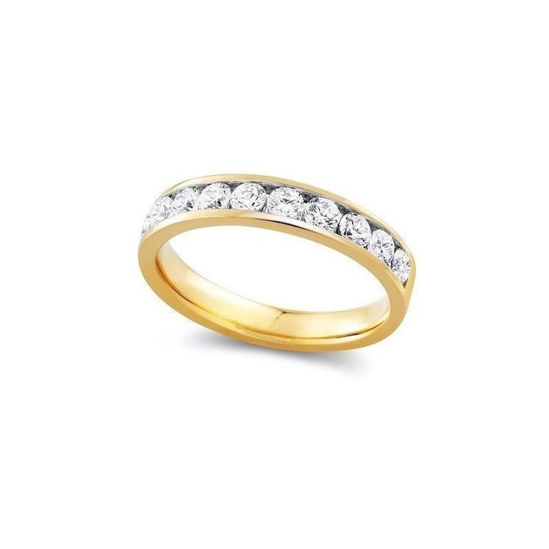 0.50TDW diamond Comfort fit Anniversary &amp; Wedding Band in 14K Yellow Gold