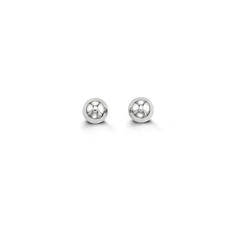 10K White Gold 4MM Ball Earrings