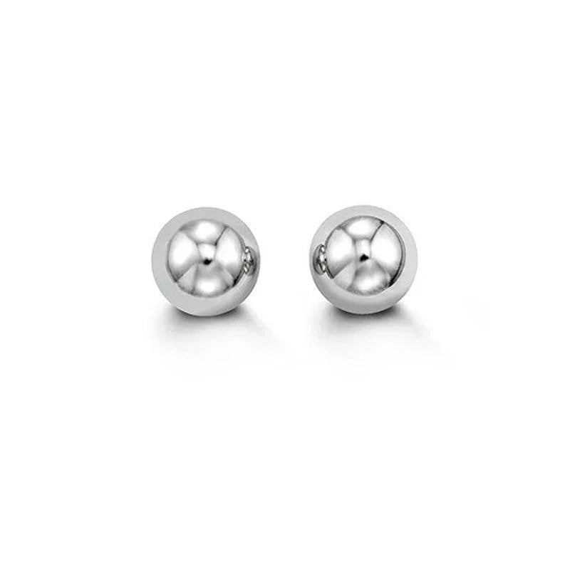 14K White Gold 7MM Ball Earrings