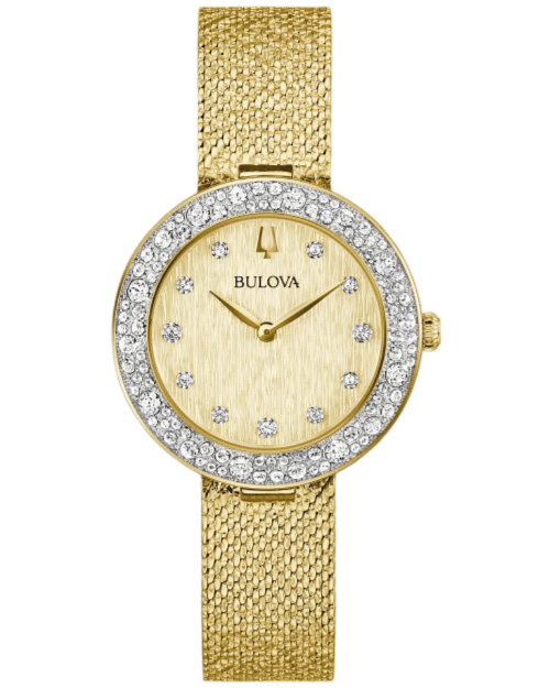 Bulova Champagne Crystal Quartz Women&#39;s Watch 98L321