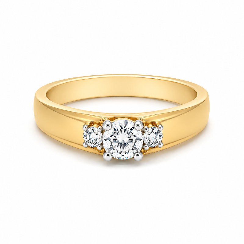 14K Yellow and White Gold 0.25CT Diamond Ring