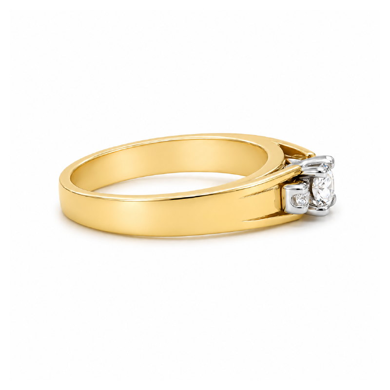 14K Yellow and White Gold 0.25CT Diamond Ring