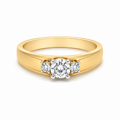 14K Yellow and White Gold 0.25CT Diamond Ring