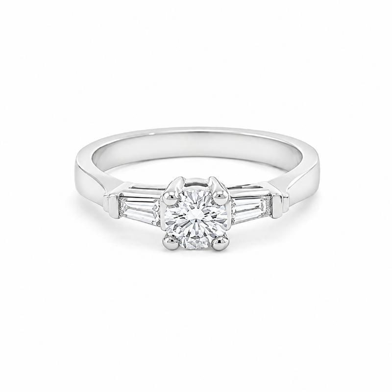 14K White Gold 0.45TDW Baguette Cut Diamond Ring