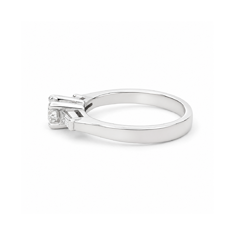 14K White Gold 0.45TDW Baguette Cut Diamond Ring