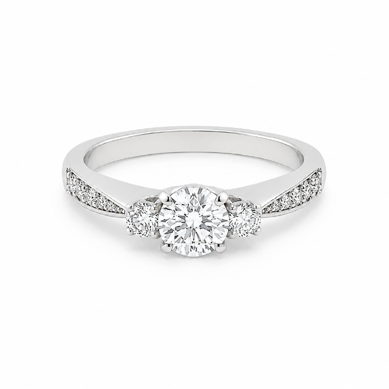 0.56TDW Diamond Ring in 14K White Gold