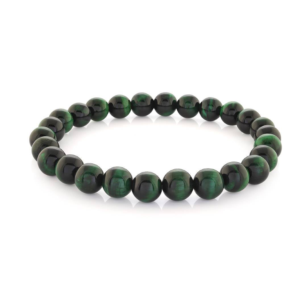 Green Tiger’s Eye 8MM Stretch 25 Bead Bracelet