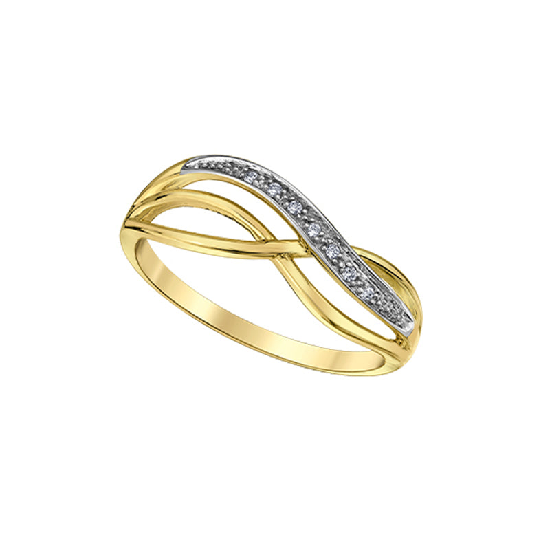 10K Yellow Gold 0.03TDW Diamond Accent Fancy Band