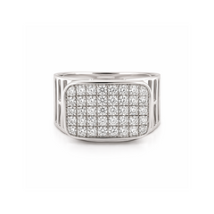14K White Gold 1.15TDW Diamond Men’s Ring