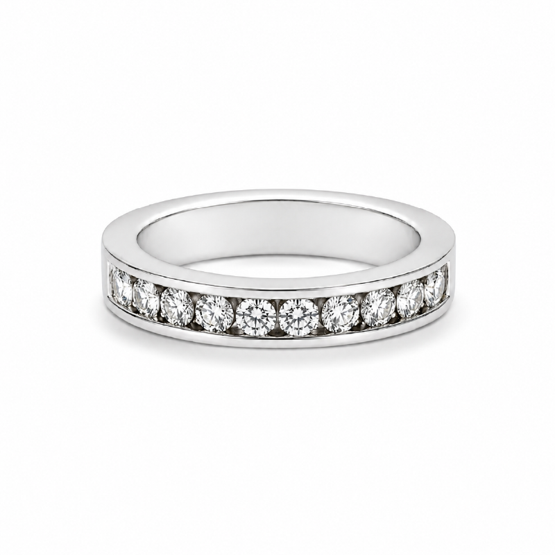 14K White Gold 0.50CT Diamond Channel Set Wedding Band