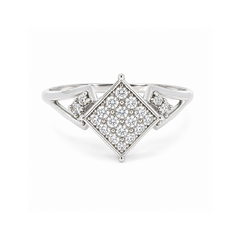 10K White Gold 0.08CT Diamond Cluster Ring
