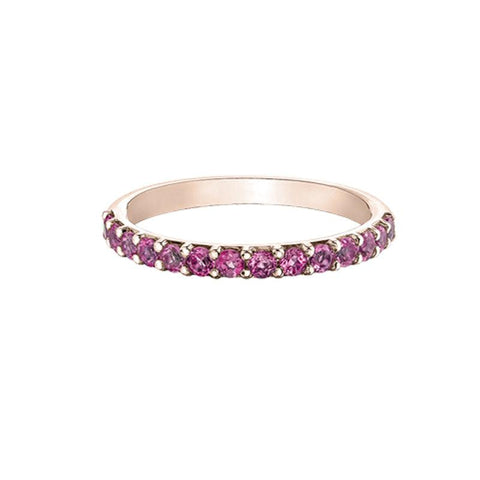 10K Rose Gold Pink Tourmaline Ring Band