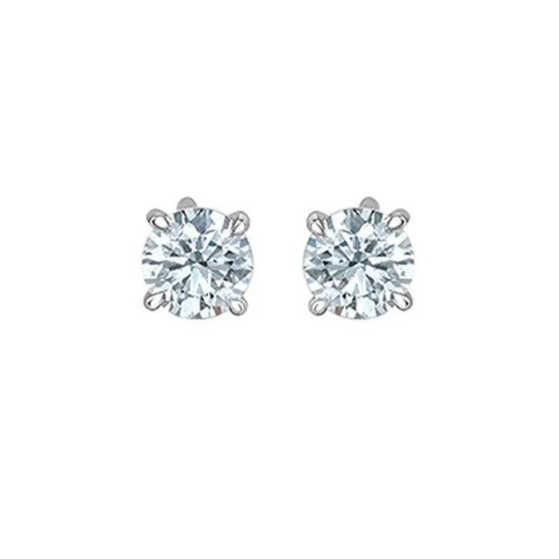 1.00TDW Lab Grown Diamond Solitaire Earrings in14K White Gold