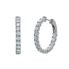 14K White Gold 1.00TDW Lab Grown Diamond Hoop Earrings