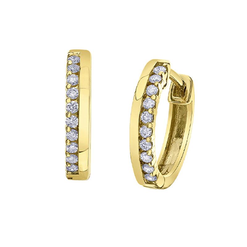 10K Yellow Gold 0.15TDW Diamond Love Earrings