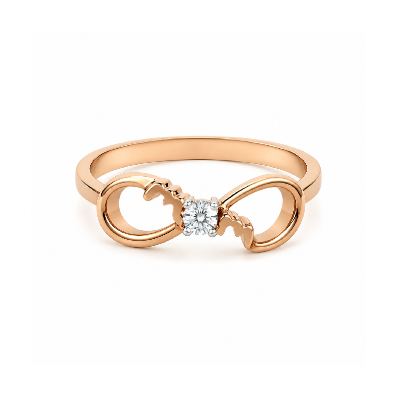 10K Pink &amp; White Gold 0.04TDW Canadian Diamond Infinity Ring
