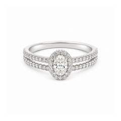 14K White Gold 0.60TDW Canadian Diamond Wedding Set