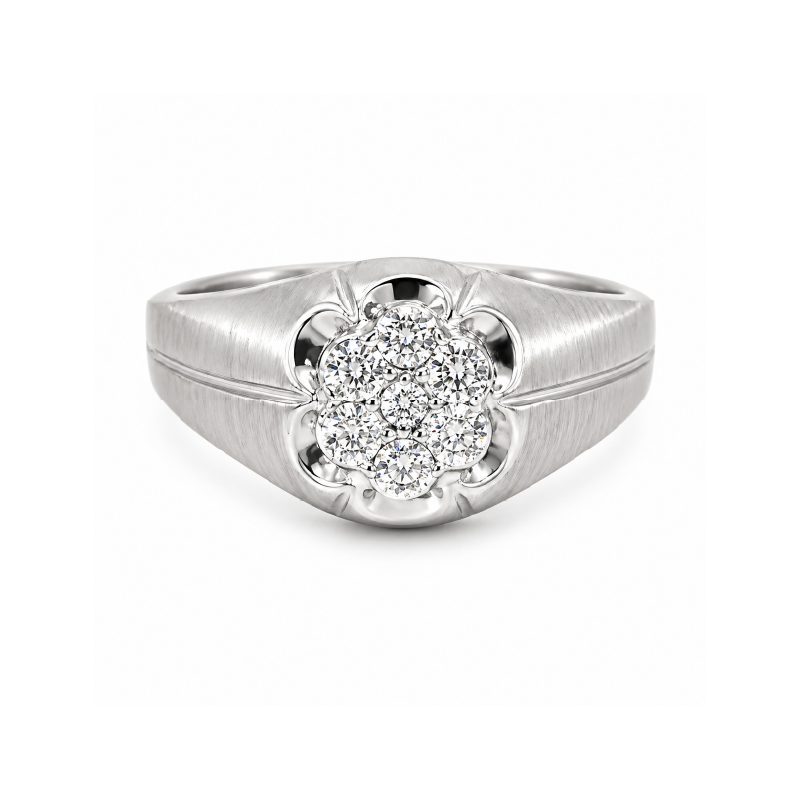 10K White Gold Diamond Men’s Ring