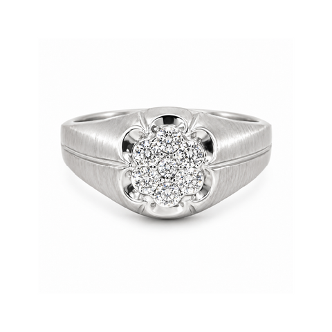 10K White Gold Diamond Men’s Ring