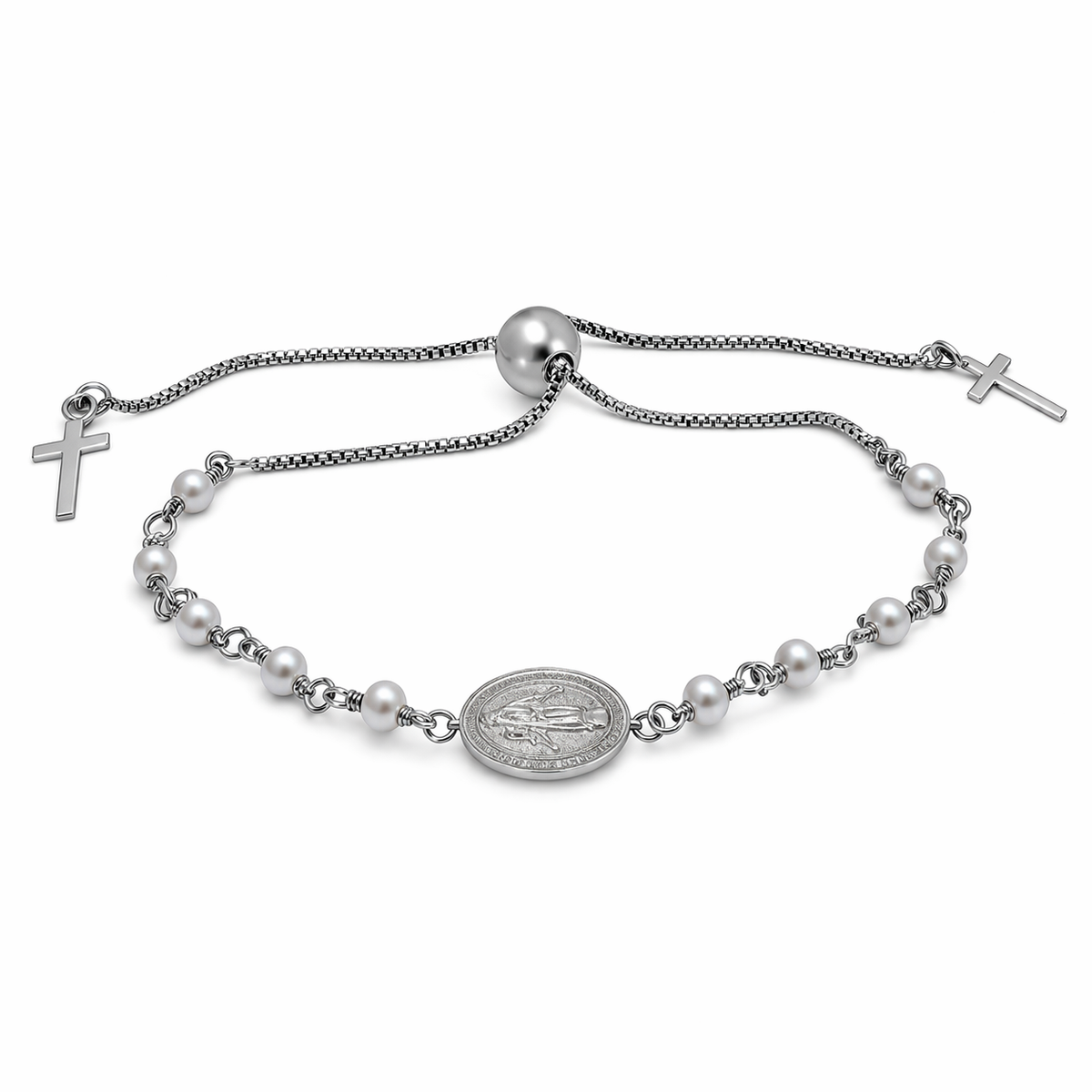 Sterling Silve White Gold Plated Clover Necklace