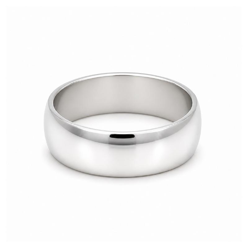 10 Karat White Gold 6mm Solid Gold Classic Fit Wedding Band