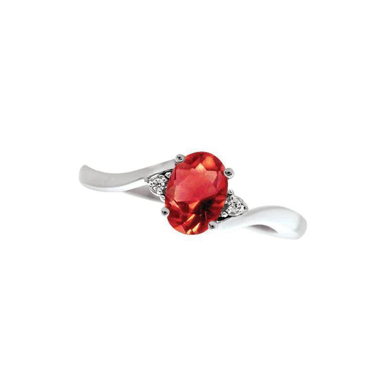 July Birthstone Ring with Diamond Accent set in 10K White Gold