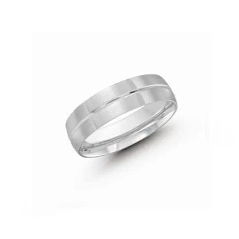10, 14 Karat White Gold Fancy Comfort Fit Wedding Band