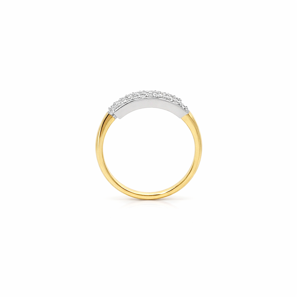 10K Yellow &amp; White Gold 0.50TDW Lab Diamond Multi Ring