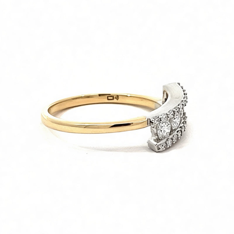 10K Yellow &amp; White Gold 0.50TDW Lab Diamond Multi Ring