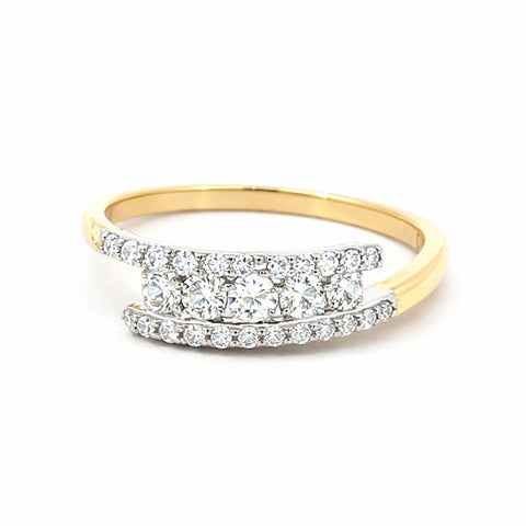 10K Yellow & White Gold 0.50TDW Lab Diamond Multi Ring