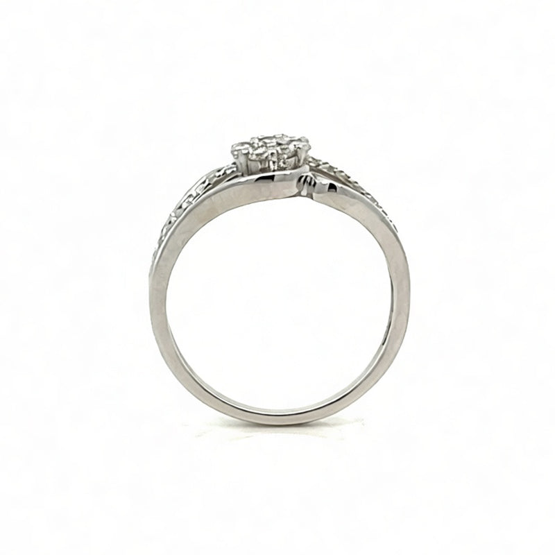 10K White Gold 0.25TDW Lab Grown Diamond Cluster Ring