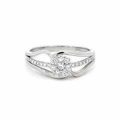 10K White Gold 0.25TDW Lab Grown Diamond Cluster Ring