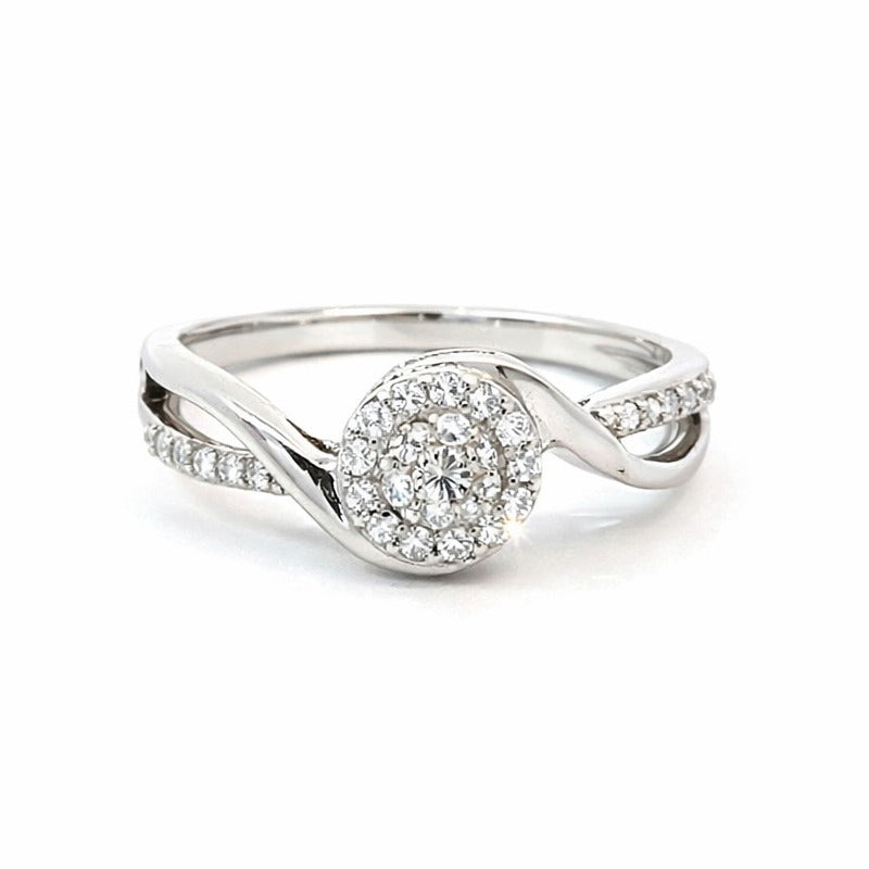 10K White Gold 0.10TDW Lab Grown Diamond Promise Ring