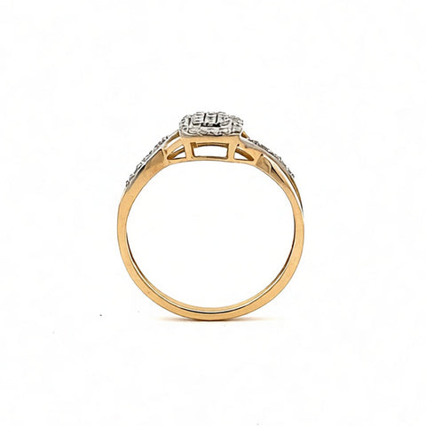 0.20TDW Lab Gown Diamond Promise Ring in 10K Yellow Gold