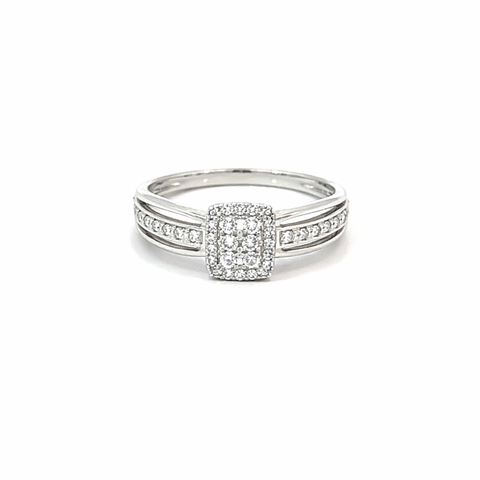 0.18 TDW Lab Grown Diamond 10K White Gold Engagement Ring