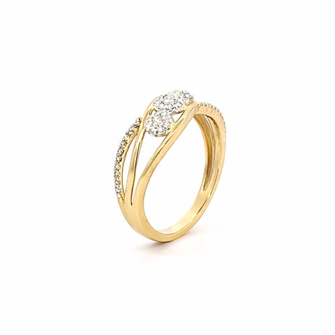 10K Yellow Gold 0.20TDW Lab Grown Diamond Cluster Ring