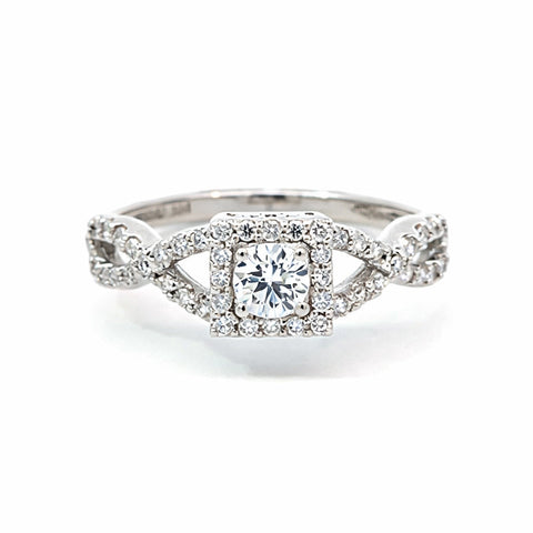 10K White Gold 0.47TDW Lab Grown Diamond Bridal Ring