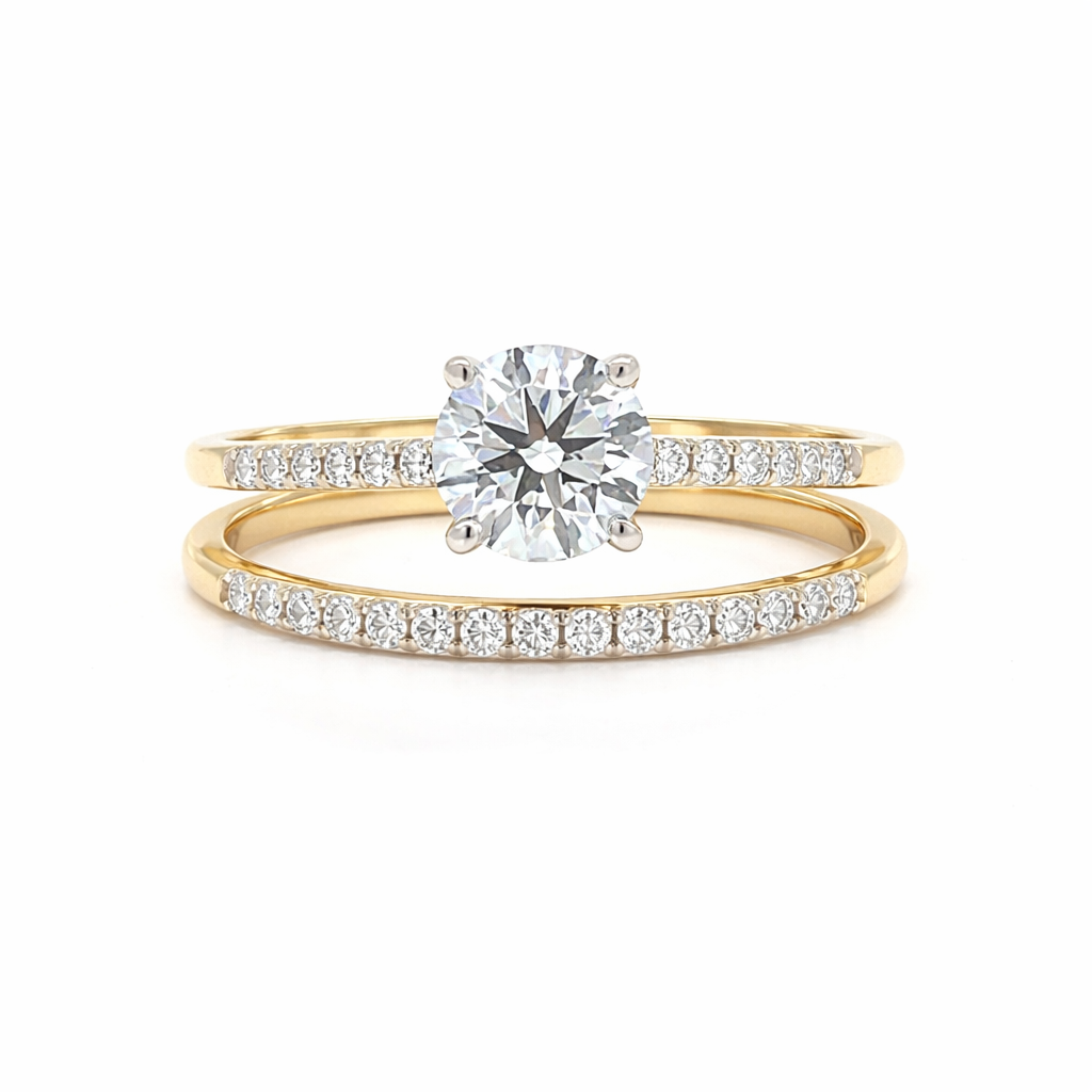 1.25 TDW Lab Grown Diamond Engagement Set in 10K Yellow Gold