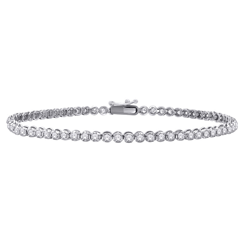 3.00TDW Lab Grown Diamond Tennis Bracelet in 14K White Gold