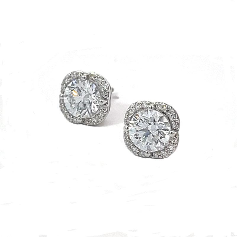 14K White Gold 2.20TDW Lab Grown Diamond Fancy Earrings